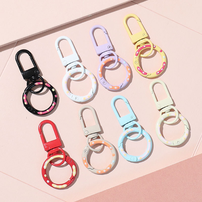 Candy color spring buckle dog buckle color U-shaped door buckle hand-painted donut bag hook spring ring diy jewelry accessories