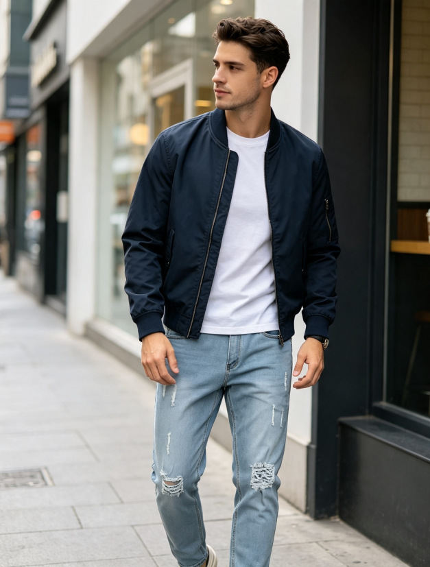 Jeans Ajustados Rotos para Hombre de Mezclilla de Algodón, Elástico, para Uso Casual image 4