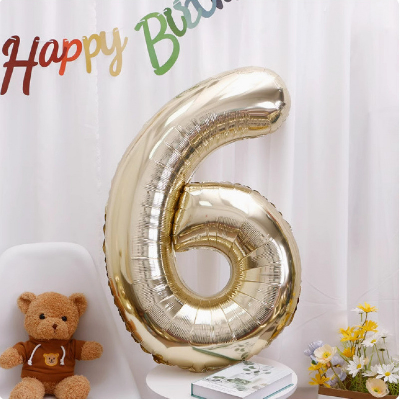 40inch アルミフィルムデジタルバルーン ベビーブルーピンク 女の子の誕生日シーンの装飾 ベビー123歳の誕生日の装飾|undefined
