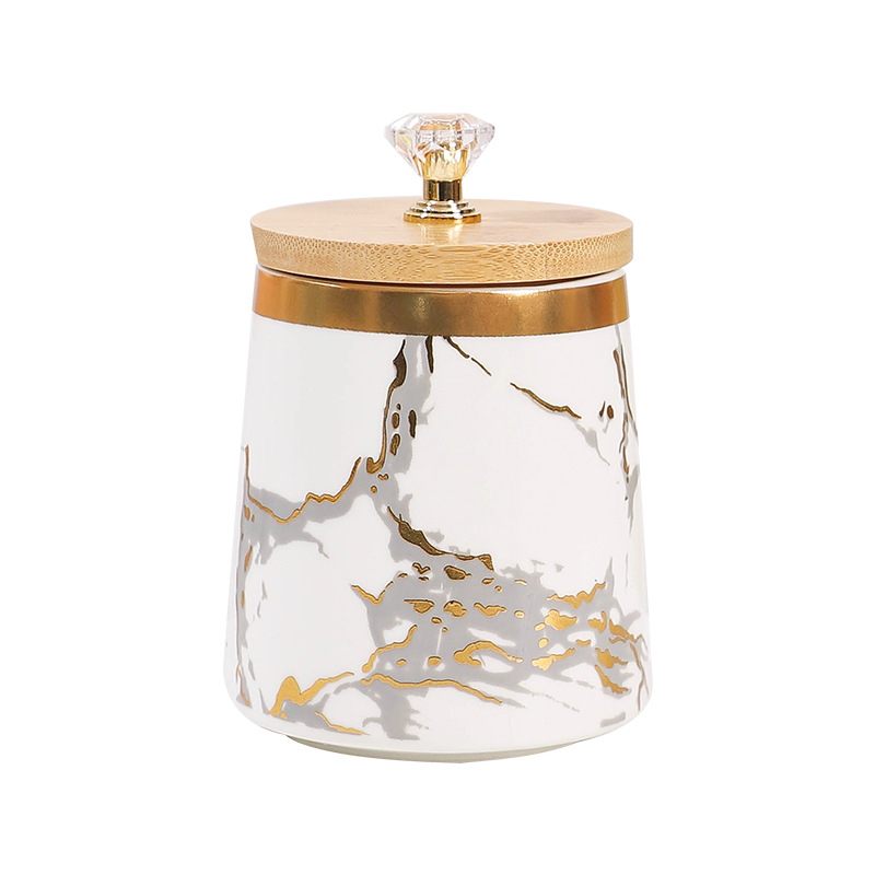 Juego de caja de condimento de comercio exterior de exportación frasco de condimento creativo con estante frasco de sellado de cerámica de lujo ligero frasco de almacenamiento de cocina