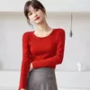 With a round collar, thin, red
