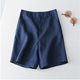Cotton Linen Shorts Women's Summer New High Waist Casual Wide Leg Pants Women's Linen Medium Pants All-match Straight Pants for Women