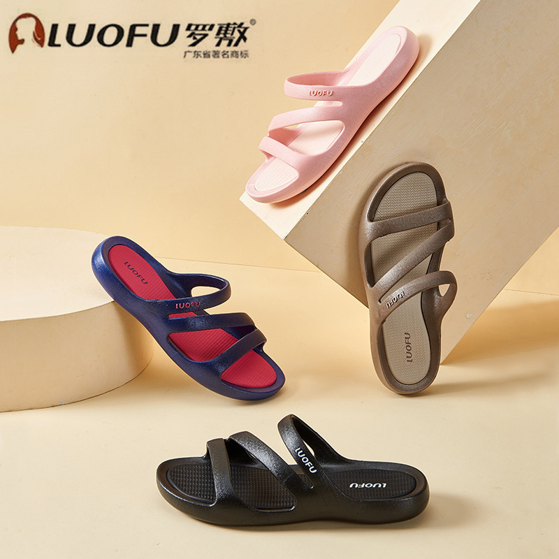 Luofu羅敷の新型サンダル女性は夏に屋外のシンプルなファッション滑り止めの家のスリッパを着る|undefined