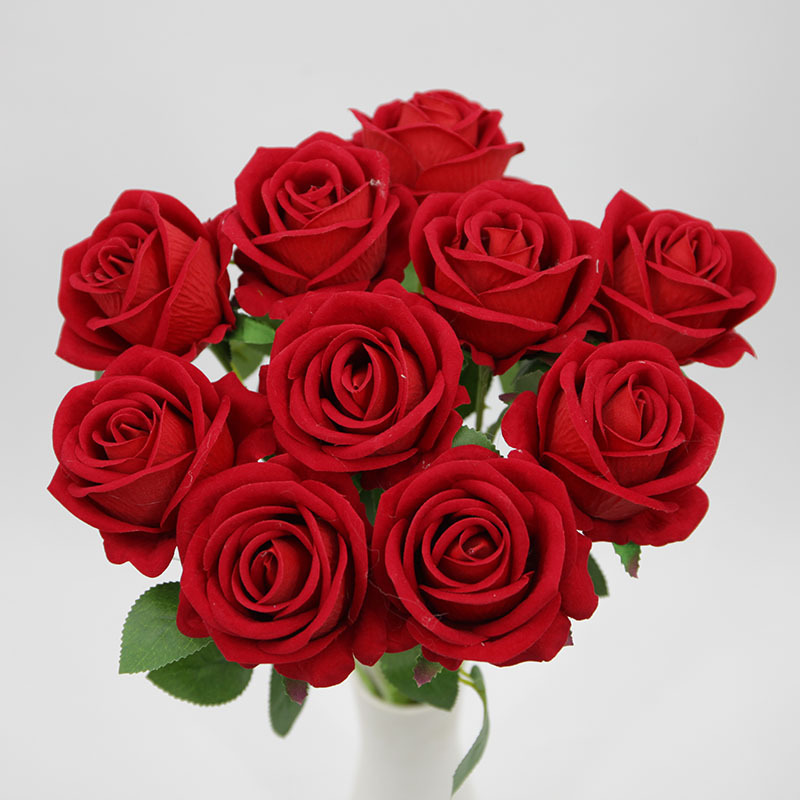 Simulated Rose Single Touch Velvet Rose Waterfall Simulated Flower Wedding Home Decoration Arrangement Fake Flower Wholesale Simulated Rose Single Touch Velvet Rose Waterfall Simulated Flower Wedding Home Decoration Arrangement Fake Flower Wholesale