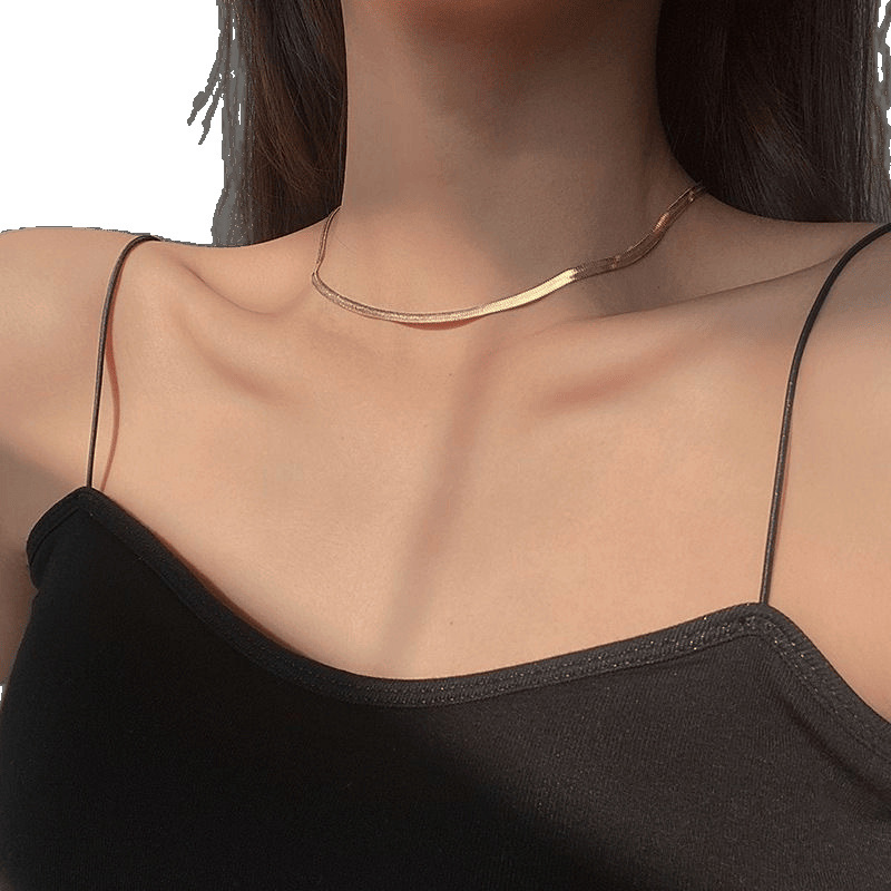 Collar de cadena de hueso de serpiente, verano femenino, simple, viento frío, dulce y fresco, collar de cadena de clavícula, accesorios