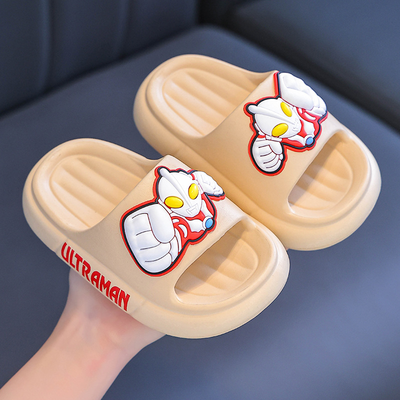 genuine goods Ultraman Slippers Children Men's EVA Summer Bath Non-slip Indoor and Outdoor Cute Cartoon Thick Slippers