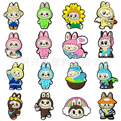 Labubu クロスボーダークロックス diy アクセサリーかわいい PVC ソフトゴム装飾バックル卸売クロックス靴アクセサリー