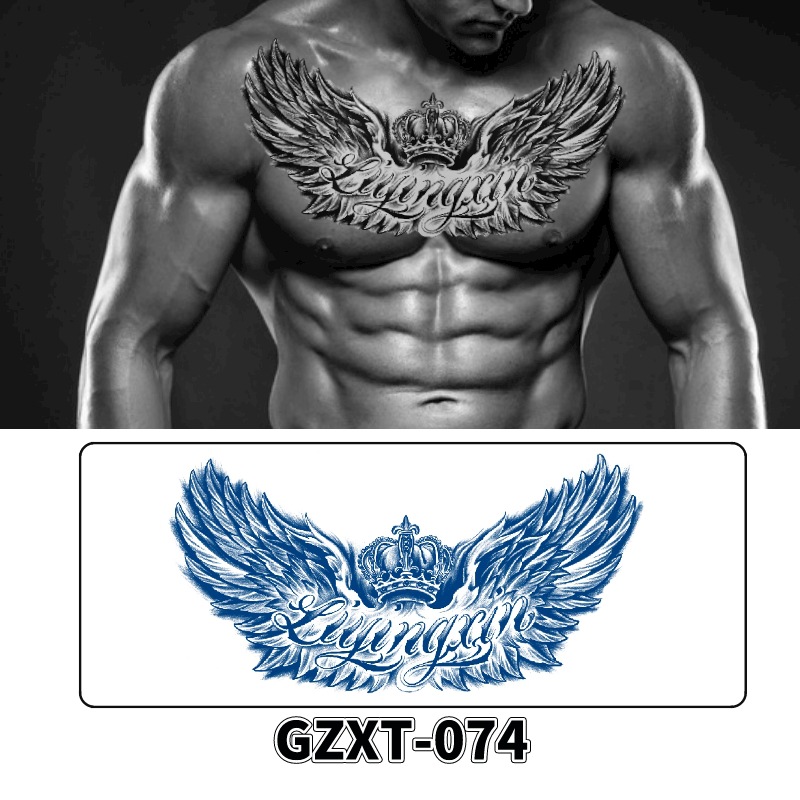 Pegatinas de tatuaje de jugo de pecho de flores pegatinas de tatuaje de hierbas de brazo grande de flores sudor impermeable media hoja alas de flores pegatinas de tatuaje al por mayor