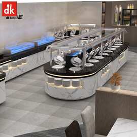 亚洲酒店大理石自助餐台图片制冷冰池台制作生产厂家