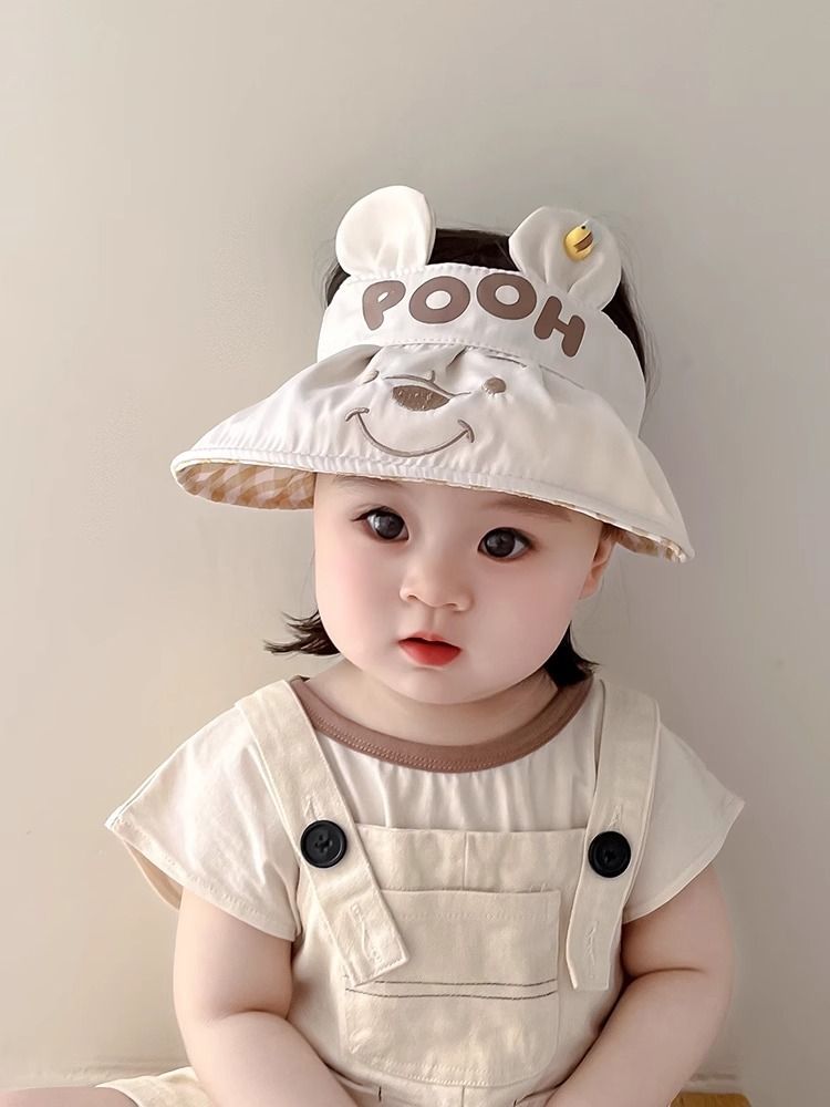 Baby Hat Summer Big Eaves Sunshade Sunscreen Hat Cute Super Cute Boys And Girls Travel Cartoon Sun Empty Top Hat_voghion.com