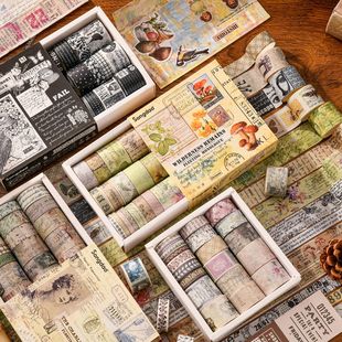 Retro fleeting monologue series Journal and paper tape suit album Diary DIY decorative stickers in stock