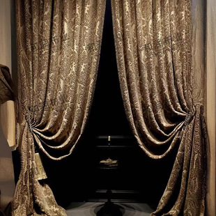Retro French Chenille Brown High-End Thickeneded Curtains 2025 New Accessible Luxury House American Living Room and Bedroom