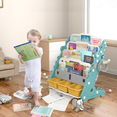 兒童書架家用學生小型落地塑料收納架嬰幼兒玩具收納盒寶寶繪本架