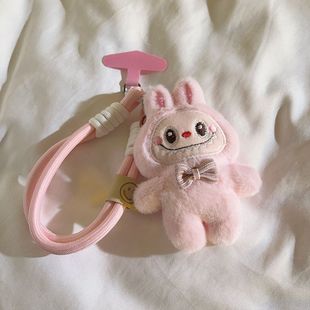 Versatile Pink Plush Doll Pendant Mobile Phone Lanyard Woven Short Backpack Pendant Mobile Phone Case Universal