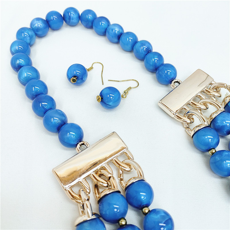 Conjunto De Pendientes De Collar De Cuentas Redondas Retro display picture 8