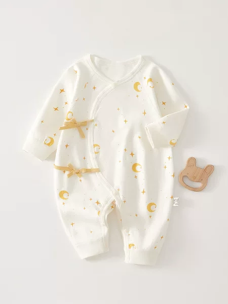 Newborn Baby's All-in-one Boneless Clothes Spring and Autumn Pure Cotton Newborn Monk Clothes Climbing Clothes for Boys and Girls Baby Spring and Autumn Clothes