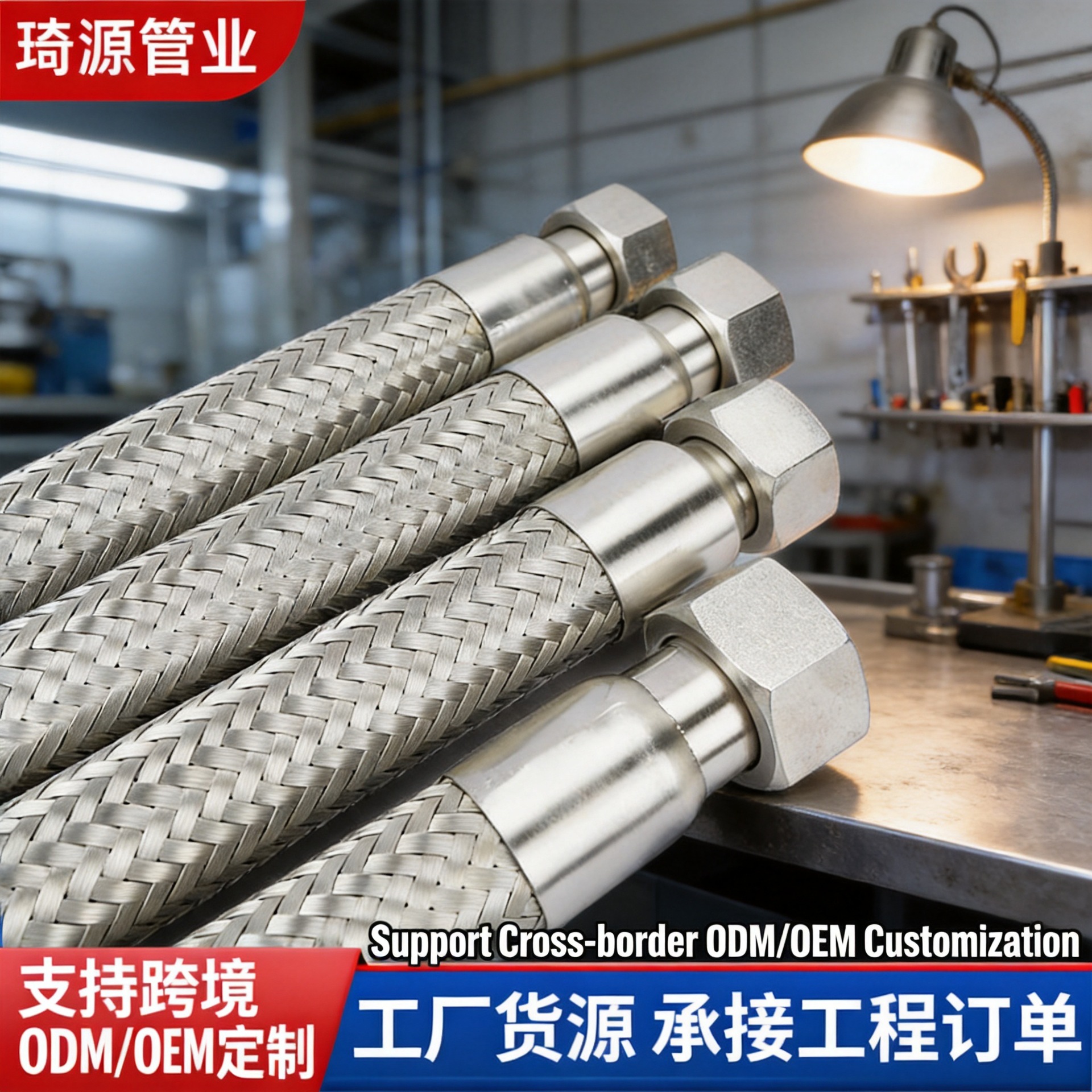 304不锈钢弯头波纹管软管波纹管高温高压钢丝网编织蒸汽软连接