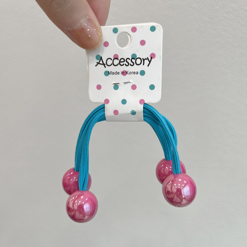 47#로즈 레드 볼 고무밴드 2개