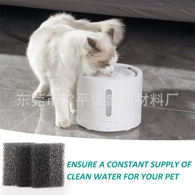 亚马逊跨镜 宠物猫狗Veken小把手方形饮水机过滤活性碳过滤棉