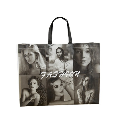 3D European and American film-coated non-woven shopping bag with creative fashion prints, hand-held bag with LOGO printing