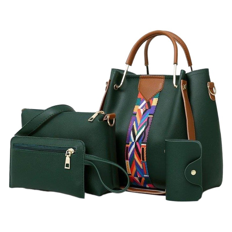 Bolso de mujer 2024 nueva moda europea y americana conjunto de cuatro piezas de bolsos para suegra, bolsos de hombro tipo bandolera, bolsos tipo cubo, bolsos de varias piezas