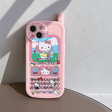 卡通可爱kitty猫适用iPhone14Pro Max手机壳大哥大11苹果13防摔12