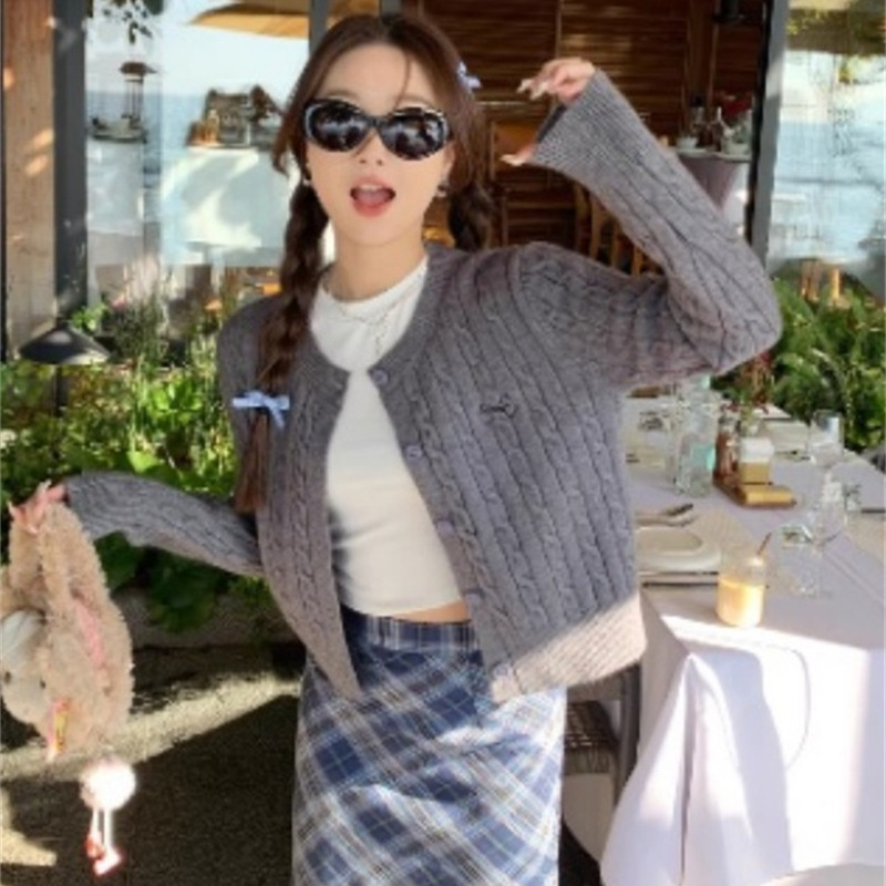 外搭开衫女韩系女新款早秋学院风上衣针织外套高级感秋季软糯毛衣|undefined