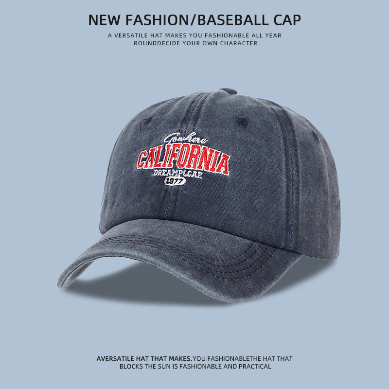 Sombrero de béisbol de algodón lavado transfronterizo retro bordado letras sombrero de sombrero nuevo lavado con agua hacer vieja sombrera de boca de pato de aire casual