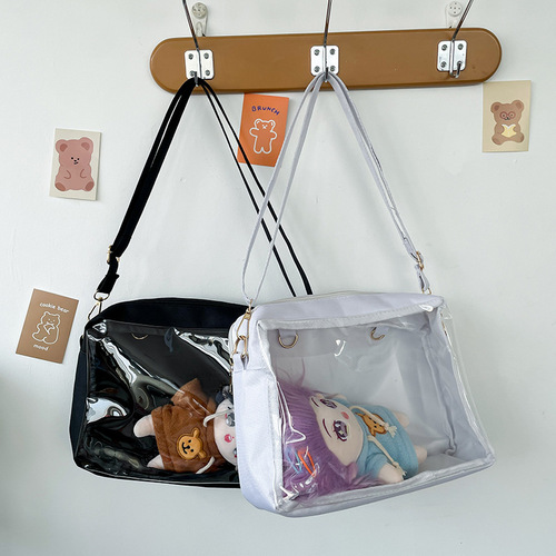 Korean version of ins cute versatile girly bag small fresh Japanese style Harajuku style transparent 25cm doll bag crossbody bag