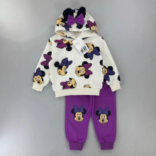 棉连帽加绒加厚童套装中大童秋冬时尚男女孩卫衣休闲运动两件套