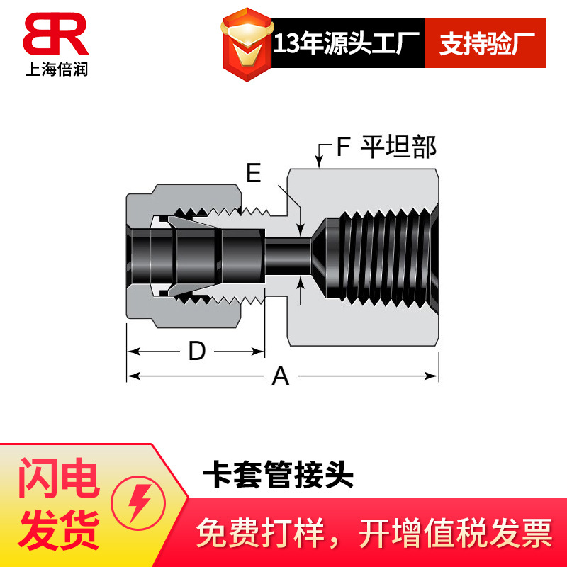 倍润【SS-1610-1-16RT】Swagelok卡套管接头1 in卡套x1 inISO