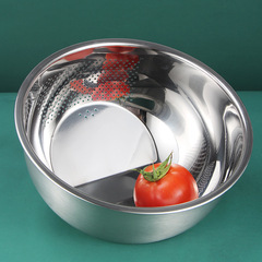 Stainless steel 304 drain basket for washing vegetables and fruits, household kitchen drain tray and noodle/rice sieve bowl, factory wholesale