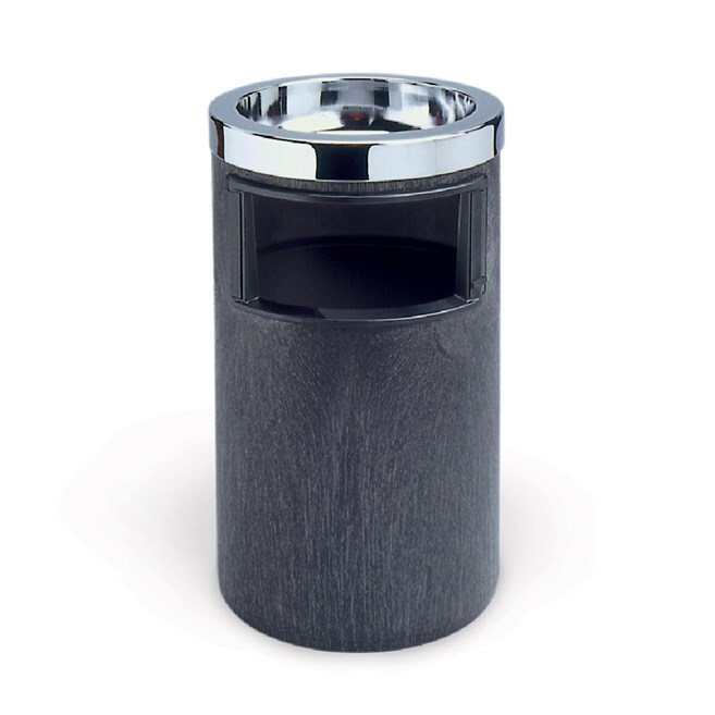 Rubbermaid Ash/Garbage Dual-Purpose Metal Trash Can Fg258600Bla
