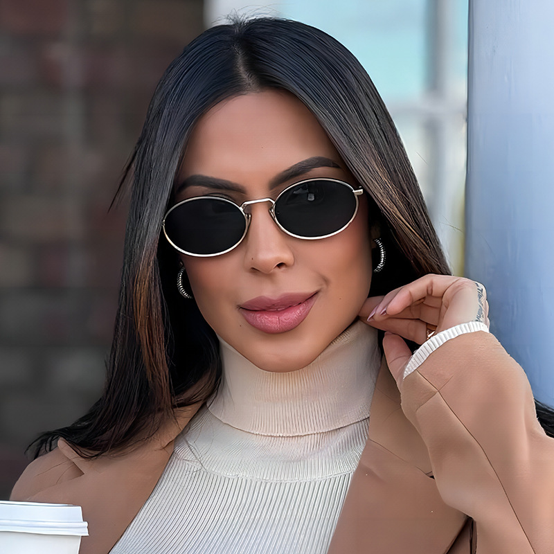 45g Weight Full Frame Glasses Structure Sunglasses Classification PC, UV400 Protection Lens Material Oval Frame Glasses Style Outdoor, Travel Occasion Solid Color Pattern Unisex Gender Streetwear Style Streetwear Solid Color PC UV400 Protection Oval Frame Full Frame Women's Sunglasses 无