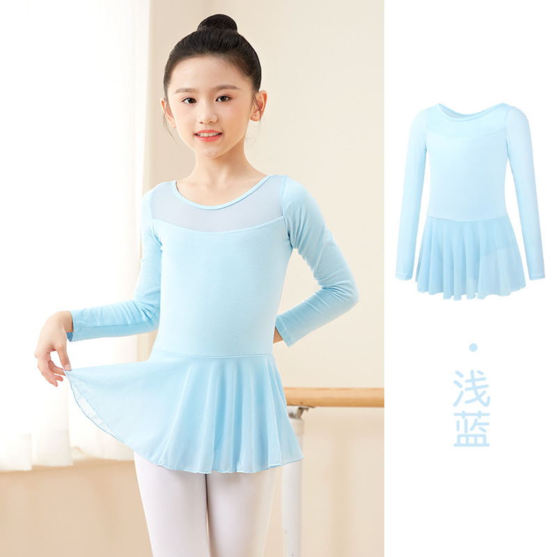 Ropa de baile para niños con entrepierna abierta, vestido de ballet para niñas, ropa de práctica de verano de manga corta para niños pequeños, danza china para niñas