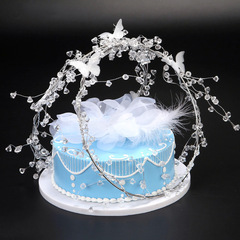Factory wholesale cake decorations—internet-famous romantic crystal ring, fairy-themed birthday cake toppers, decorative inserts, and ornaments.