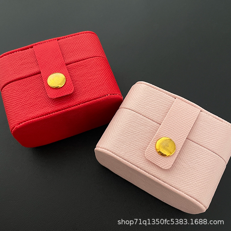 Mini caja de joyería de bloque de tofu blanco y negro portátil de tamaño pequeño anillo portátil simple caja de joyería diaria