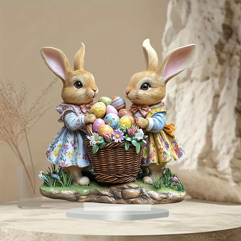Decoración colgante [Pascua] huevo pequeño conejo decoración de escritorio decoración vintage familia para enviar amigos vestidos de dormitorio