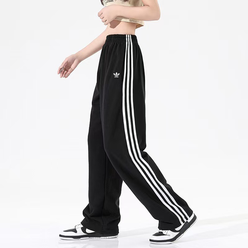 Spring and autumn cotton embroidered wide-leg pants, high-waisted straight-leg pants, sports jogger pants, long pants, loose-fitting casual pants Spring and autumn cotton embroidered wide-leg pants, high-waisted straight-leg pants, sports jogger pants, long pants, loose-fitting casual pants