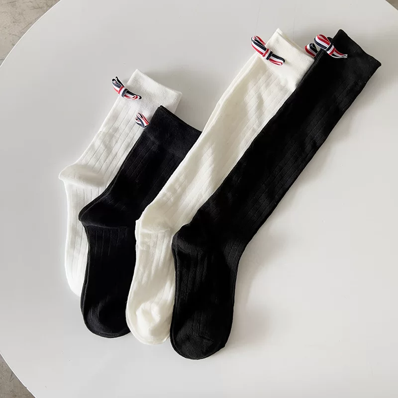 Black and white sock tide TB bow handmade handmade