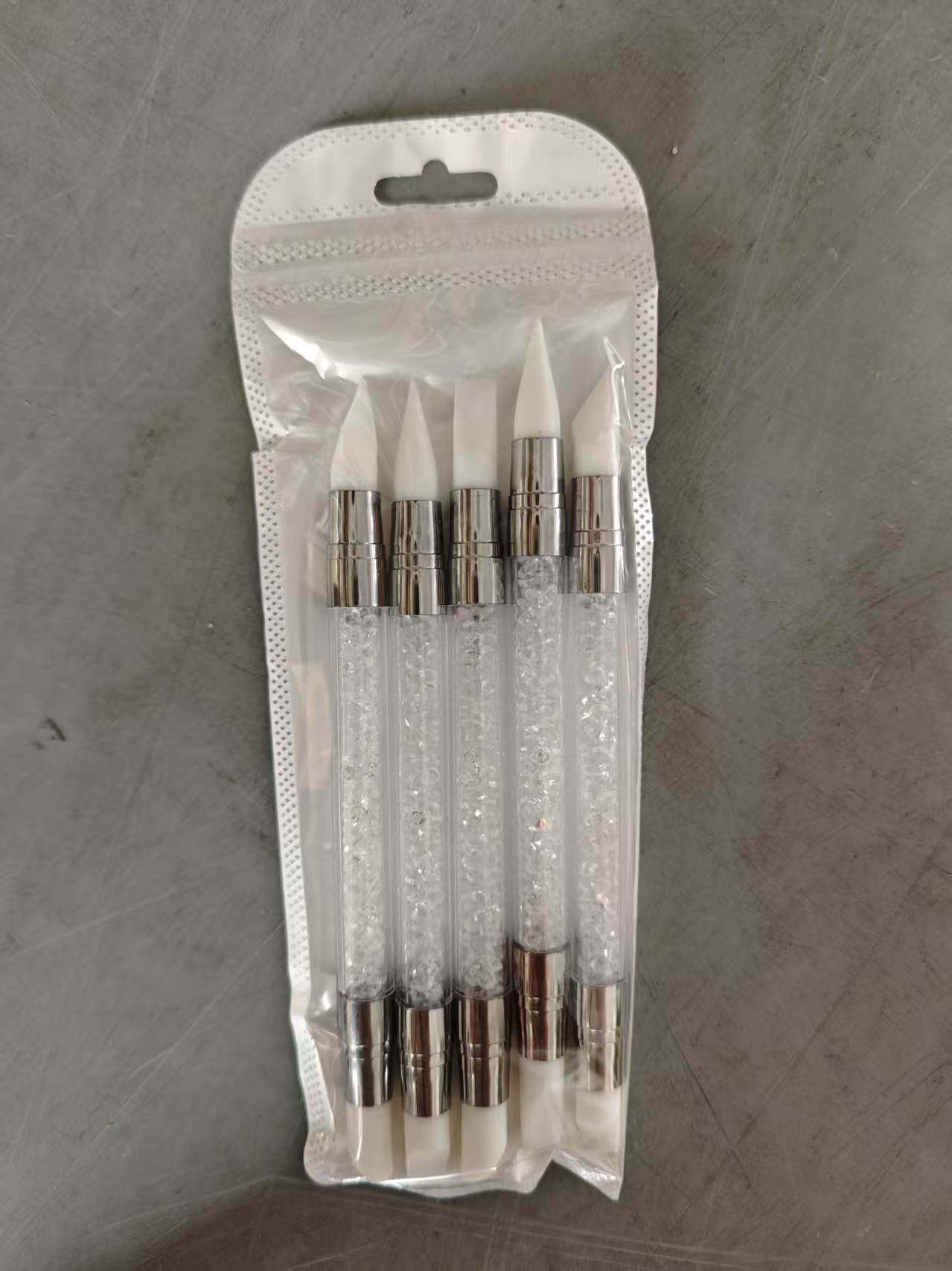 Pincel de Silicona para Uñas de Acrílico de Doble Cabeza Multifuncional para Manicura
