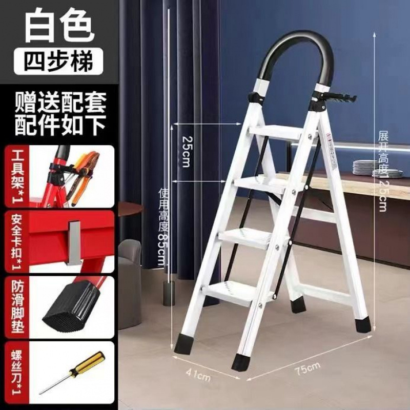 escalera doméstica escalera plegable de acero al carbono espesa escalera móvil escalera retráctil escalera multifuncional escalera interior