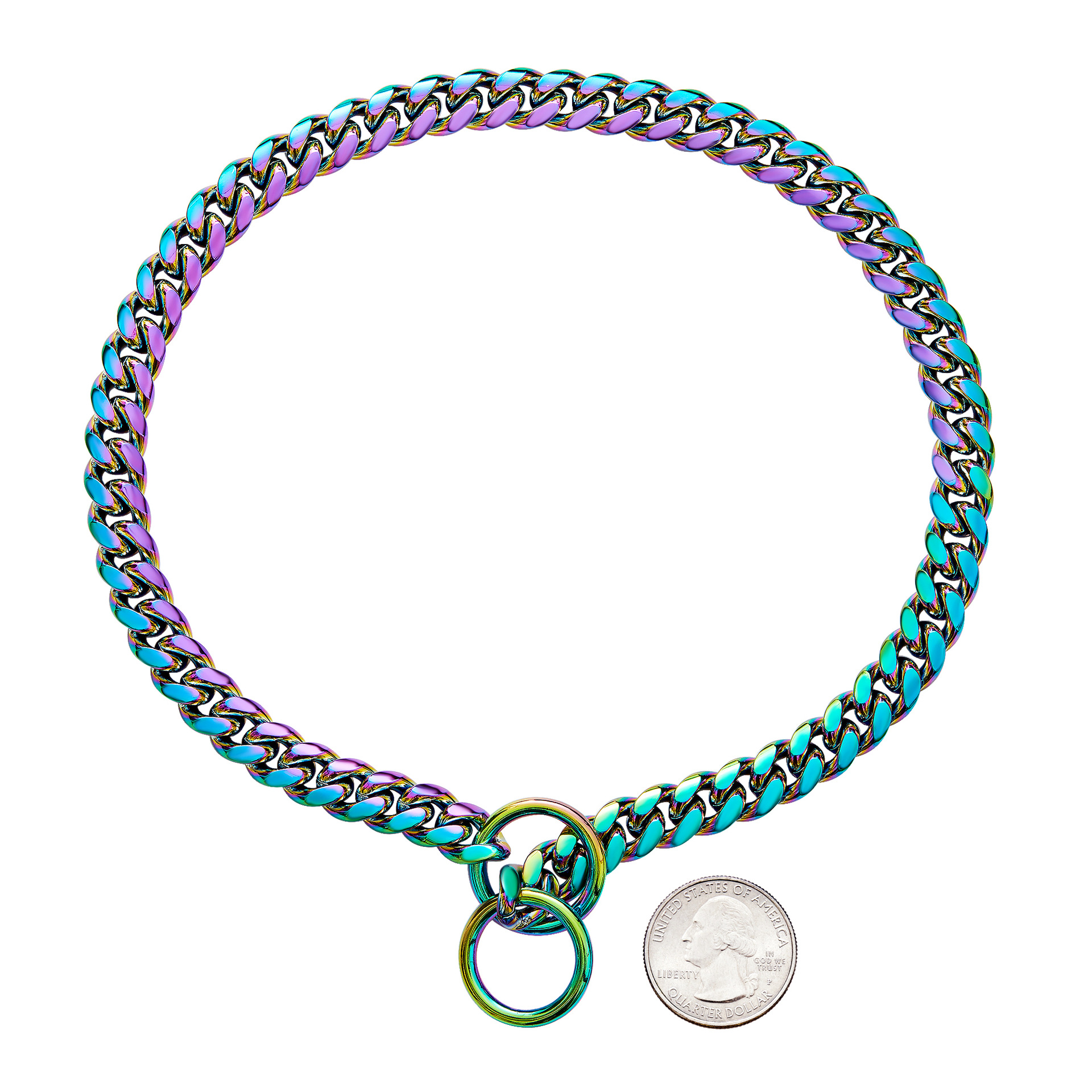 Cadena de perro mascota de tamaño pequeño y mediano de 10mm de acero inoxidable de acero de titanio cadena cubana de oro collar de perro collar de cadena de gato entrega de una pieza