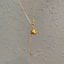 东南亚民族风梵音象颂实心小金象吊坠项链新中式复古锁骨链配饰