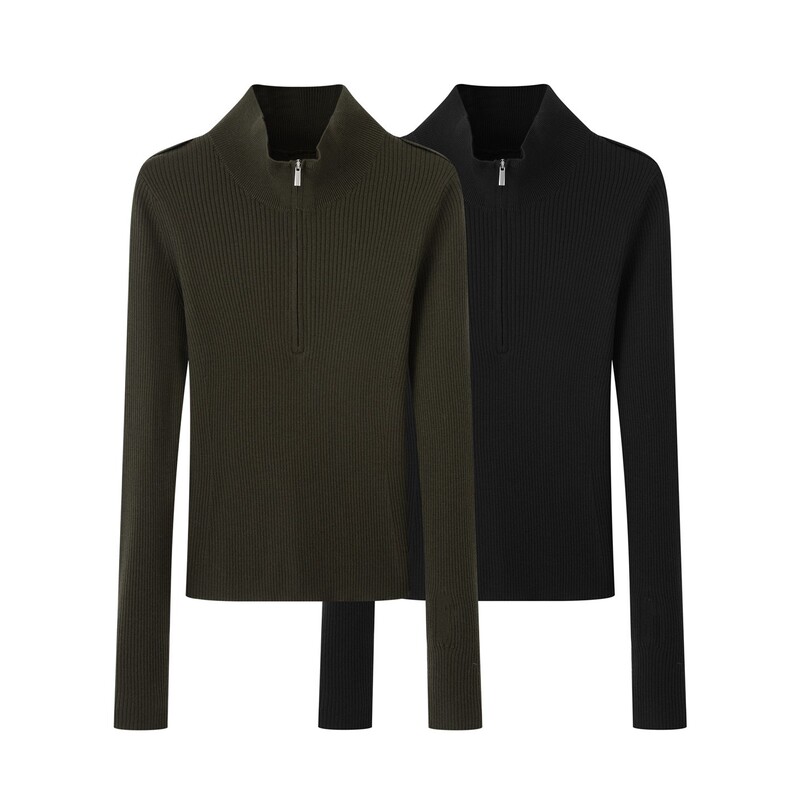 2025 New Winter Women's Fashion Versatile Pure Color Pullover Knitwear Top Women A1Eef4267