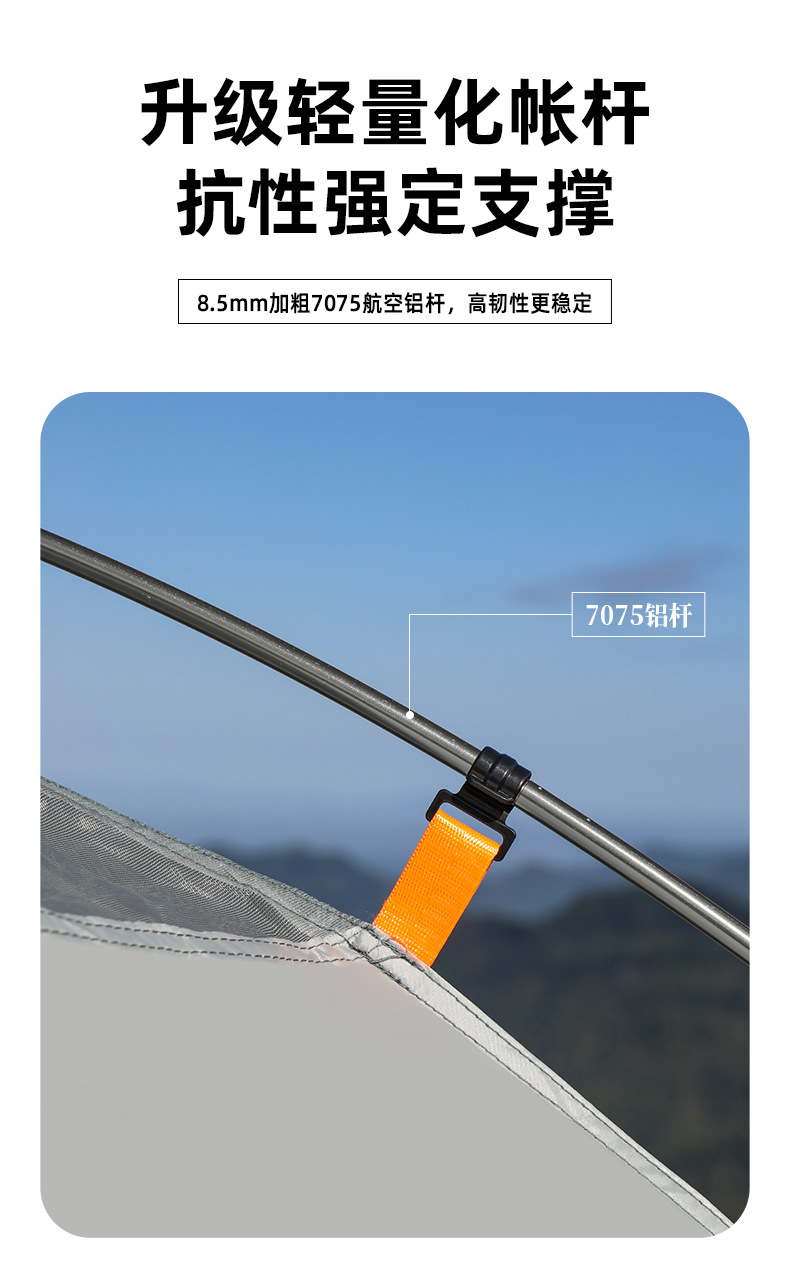 Cross-Border Outdoor Camping Tent, Professional Hiking and Mountaineering Tent, All-Aluminum Pole, Double-Layer Rainproof, Portable Camping Equipment