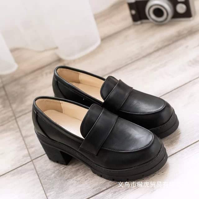 Japanese Student Shoes Jk Uniform Shoes Versatile Lolita Leather Shoes Black High Heels Cosplay Shoes Japanese Student Shoes Jk Uniform Shoes Versatile Lolita Leather Shoes Black High Heels Cosplay Shoes