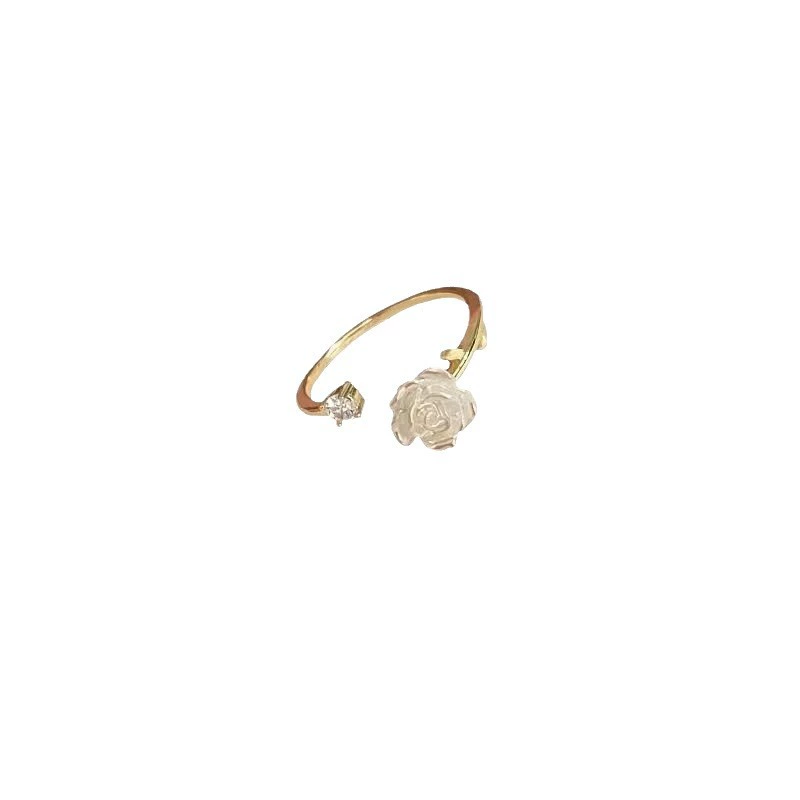 Mountain tea, adjustable ring, small design zirconium, high-quality style, on index finger, 2024 years