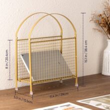 2026年北欧风金色杂志收纳架文件收纳整理架简易书立书架报刊架