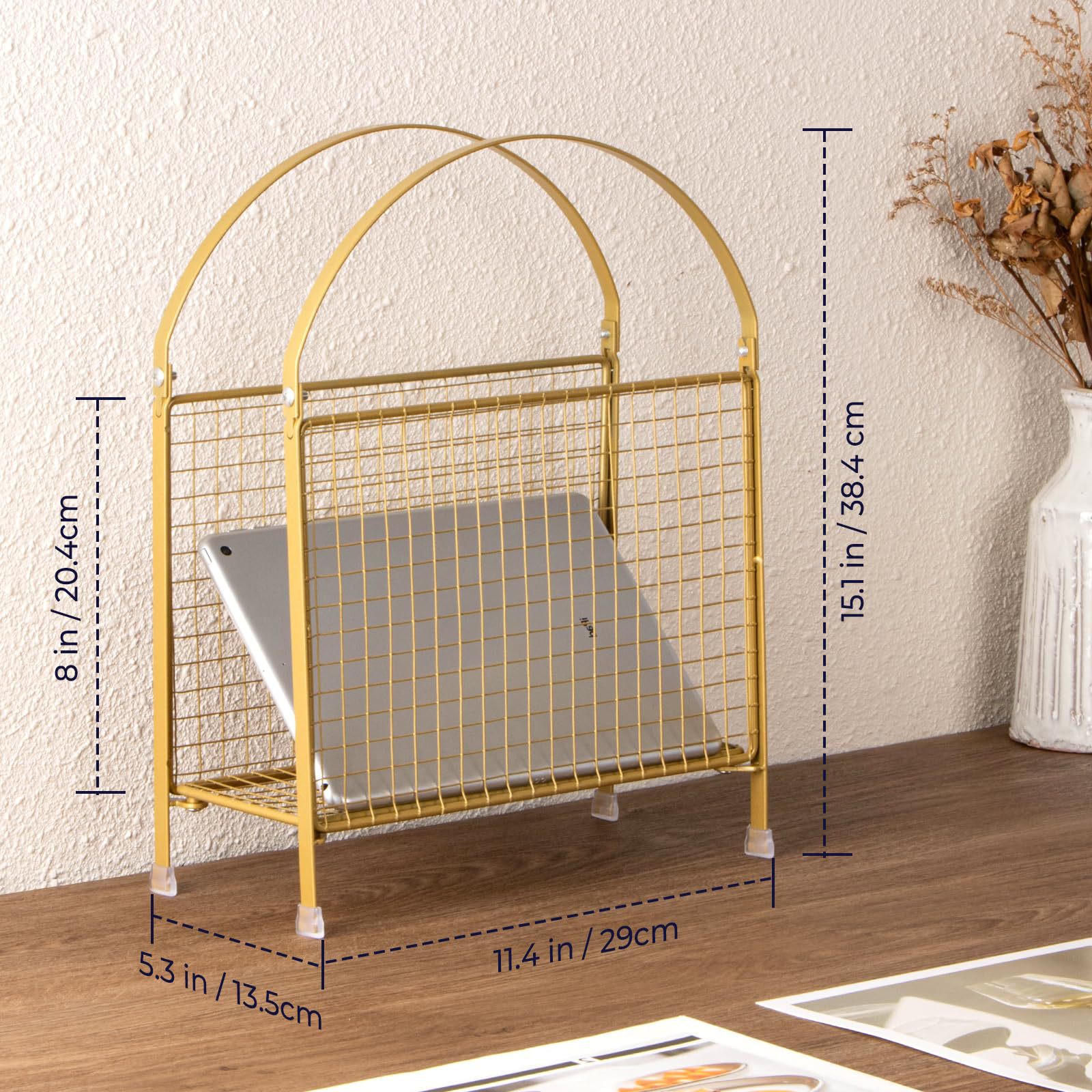 2026年北欧风金色杂志收纳架文件收纳整理架简易书立书架报刊架